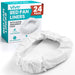 Vive bed pan liners packaging with a single liner displayed in front on a white background