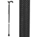 Black textured walking cane on a white background