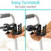 Two hands demonstrating the installation of a product on a metal rod with text 'Easy To Install No tools needed'.