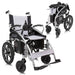 Two electric wheelchairs on a white background