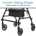 Black walker with smooth-gliding wheels on a white background