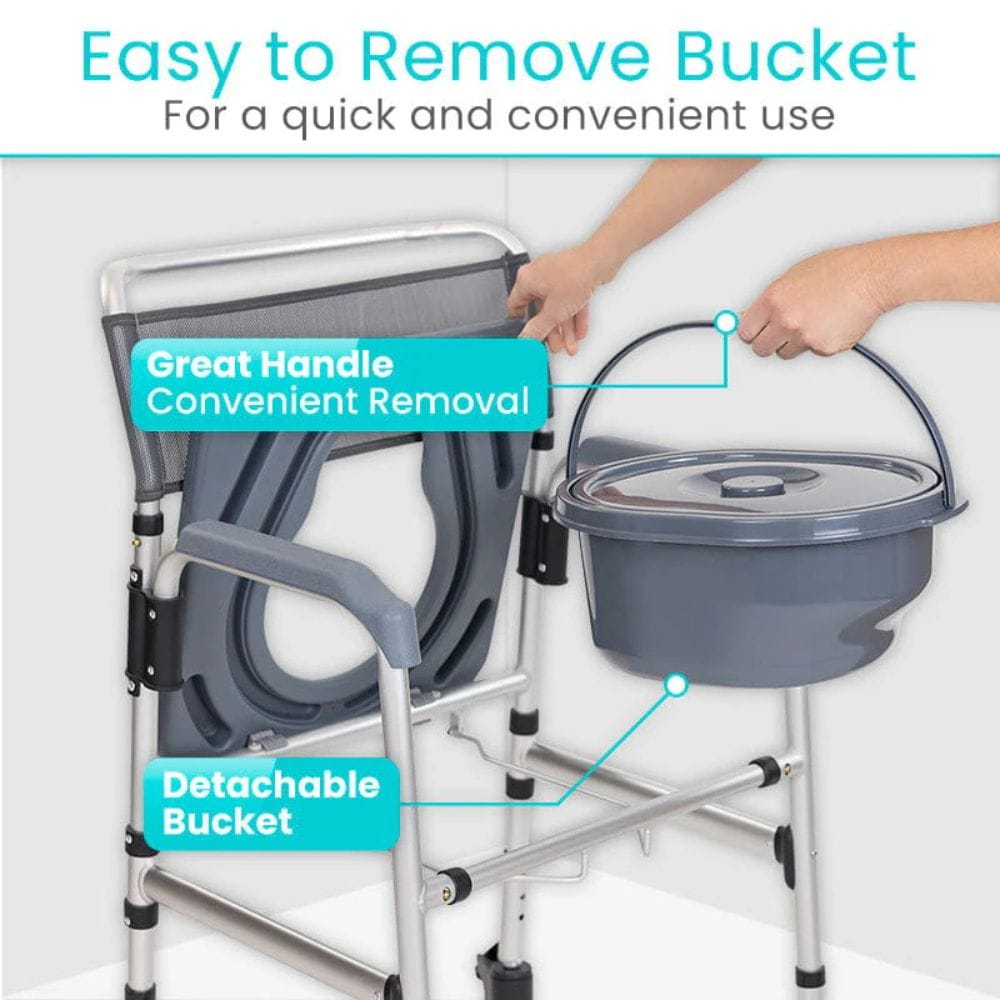 Camping chair with detachable bucket and handle for convenient use