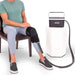 Person using a Vive leg blood circulation device on a white background