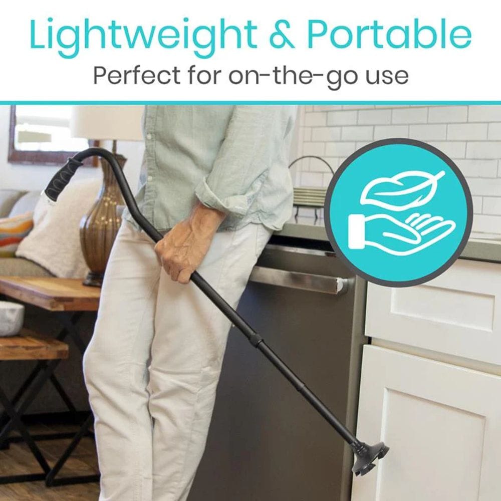 Person using a portable kitchen tool in a kitchen setting with text 'Lightweight & Portable' and icon.