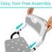 Product assembly with text 'Easy, Tool-Free Assembly' on a white background