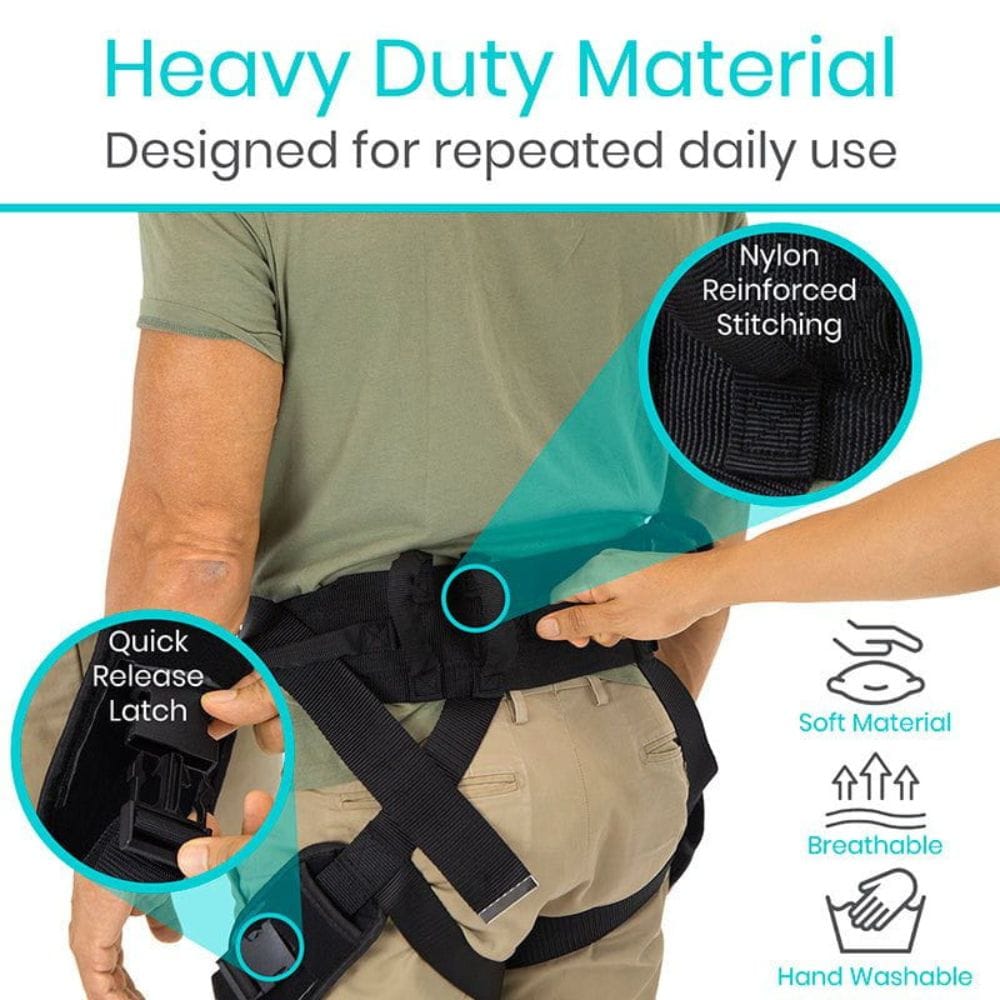 Vive Health Heavy Duty Transfer Belt With Leg Straps