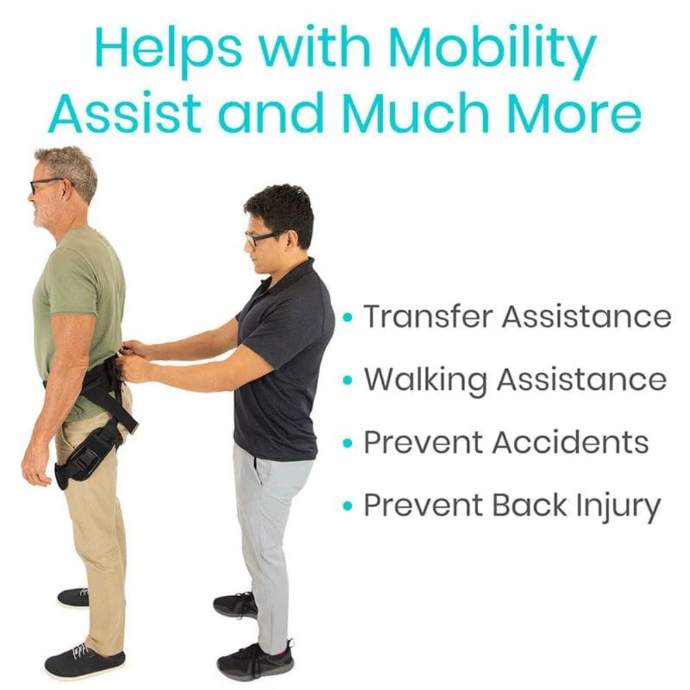 Vive Health Heavy Duty Transfer Belt With Leg Straps