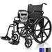 Black wheelchair with a 400 lb capacity sign on a white background