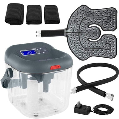 Vacuum sealer kit with digital display, sealing rolls, and accessories on a white background