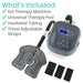 Ice therapy machine with accessories on a white background