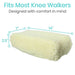 Measurement chart for a knee walker pad with dimensions on a white background