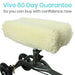 Car polisher with a large white foam pad on a white background, featuring a 'Vive 60 Day Guarantee' text.