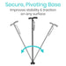 Walking sticks with a secure pivoting base on a white background