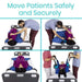 Person using a patient transfer device to safely move a patient on a bed.