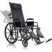 Black wheelchair with reclining backrest on a white background