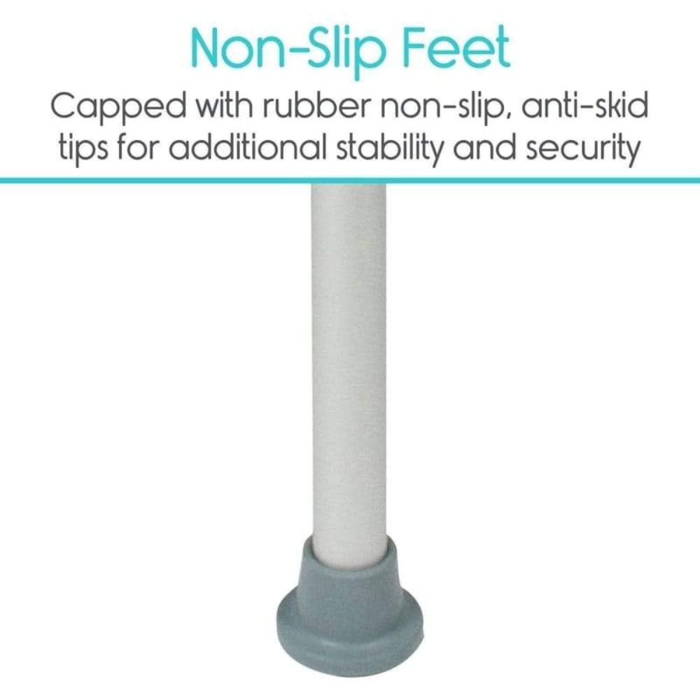 Curtain rod with non-slip feet on a white background