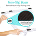 Product with non-slip base and stabilizing pads, showing hands using it.