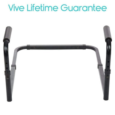Black pull-up bar with 'Vive Lifetime Guarantee' text on a white background