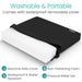 Black and white foam pad with a cover, featuring Vive branding, on a light gray background.