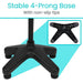 Black stable 4-prong base with non-slip tips on a blue and white background