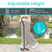 Person using an adjustable height walking stick with scenic background