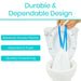 Product being used with a toilet, highlighting durable and dependable design features.