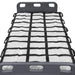 Grid-like mat with black straps on a white background