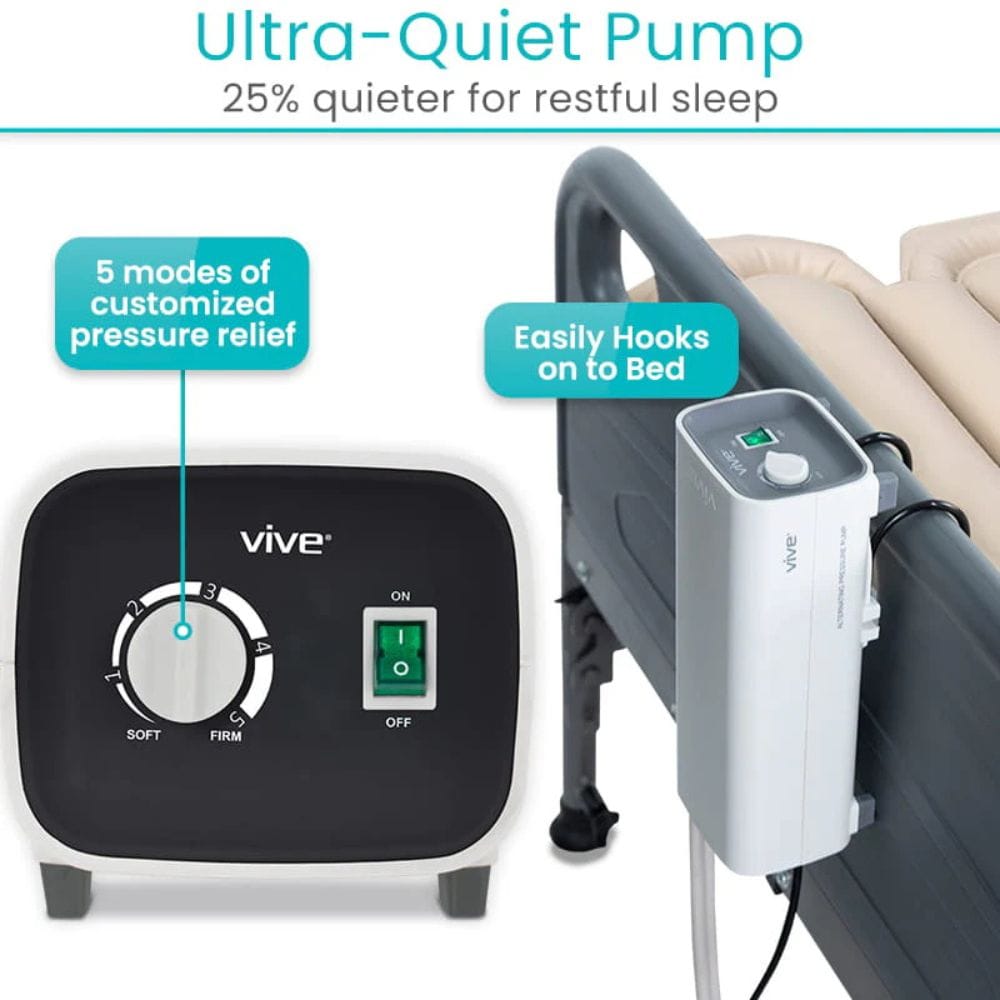 Vive ultra-quiet pump with customizable pressure relief settings and ease of use features.