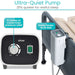 Vive ultra-quiet pump with customizable pressure relief settings and ease of use features.
