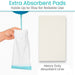 Heavy-duty absorbent liner with text about absorbency and reliability.