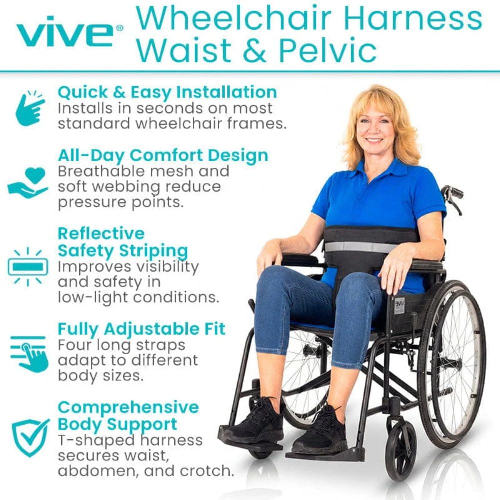 Vive Health Wheelchair Harness Waist and Pelvic