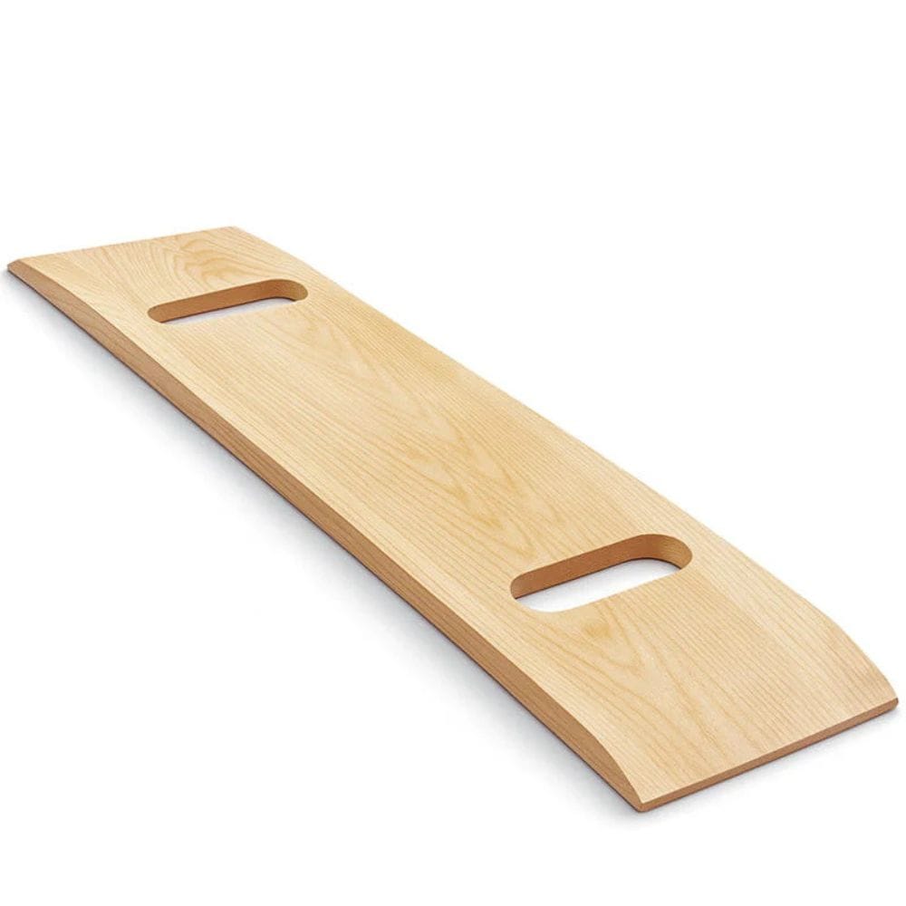 Wooden tray with handles on a white background