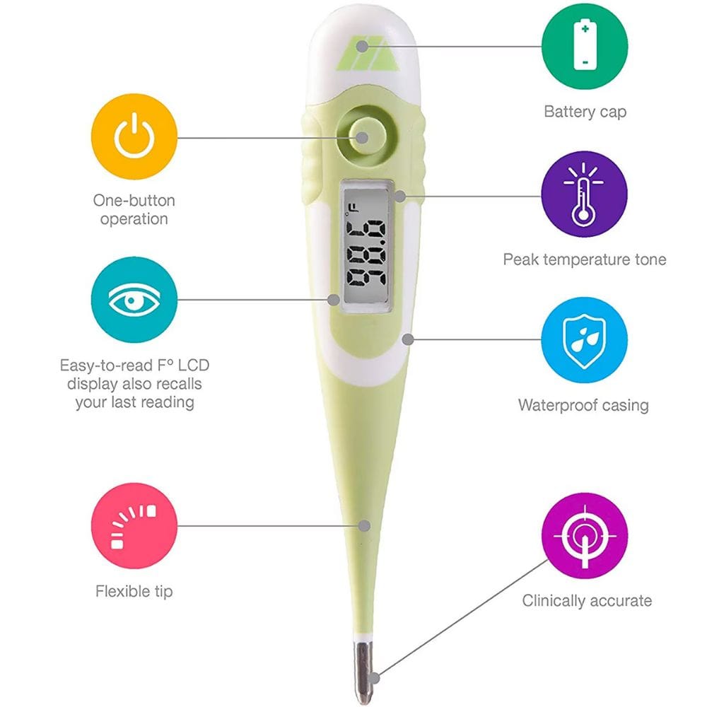 MABIS® 9-Second Waterproof Digital Thermometer, Horizontal Package